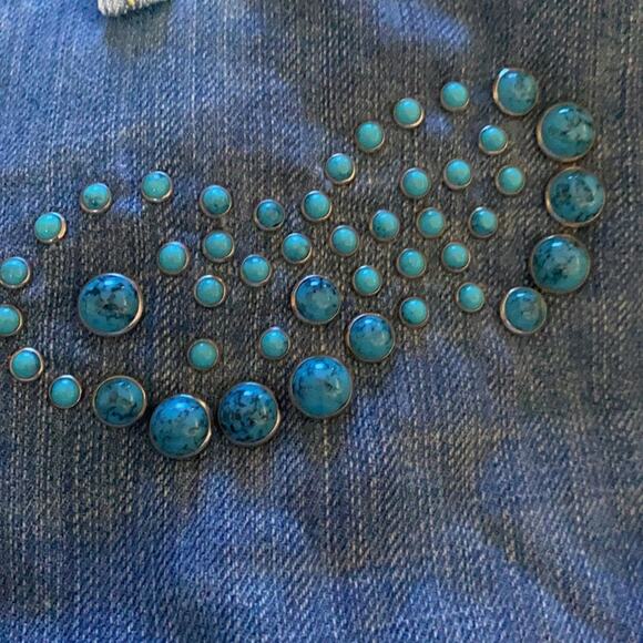 Vigoss Studio Carolina Big Girls Embellished Beaded Boho Wide Leg Jeans Size 12 - Picture 9 of 9